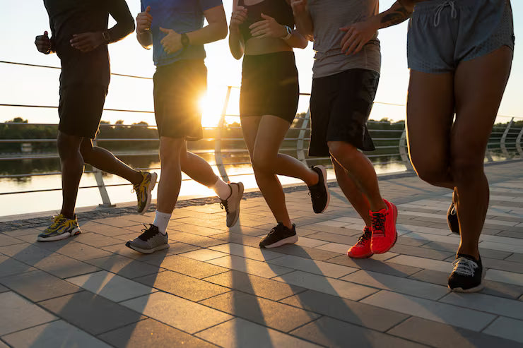 runners running at sunset to better their mental health
